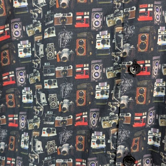 Jared Lang Camera Print Eclectic Streetwear Preppy Academia Top XXL - Picture 6 of 11